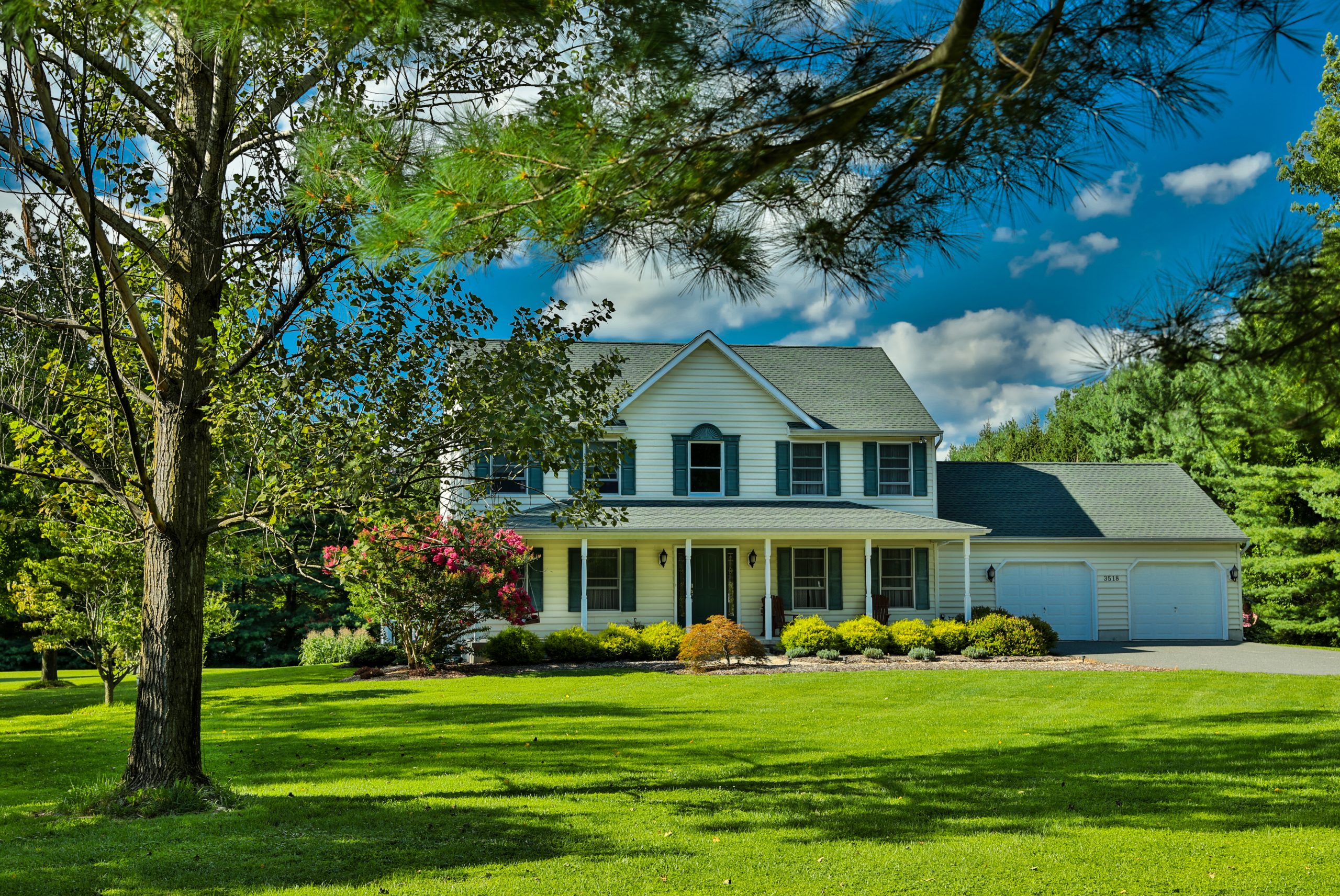 Established green lawn on a Massachusetts residential property